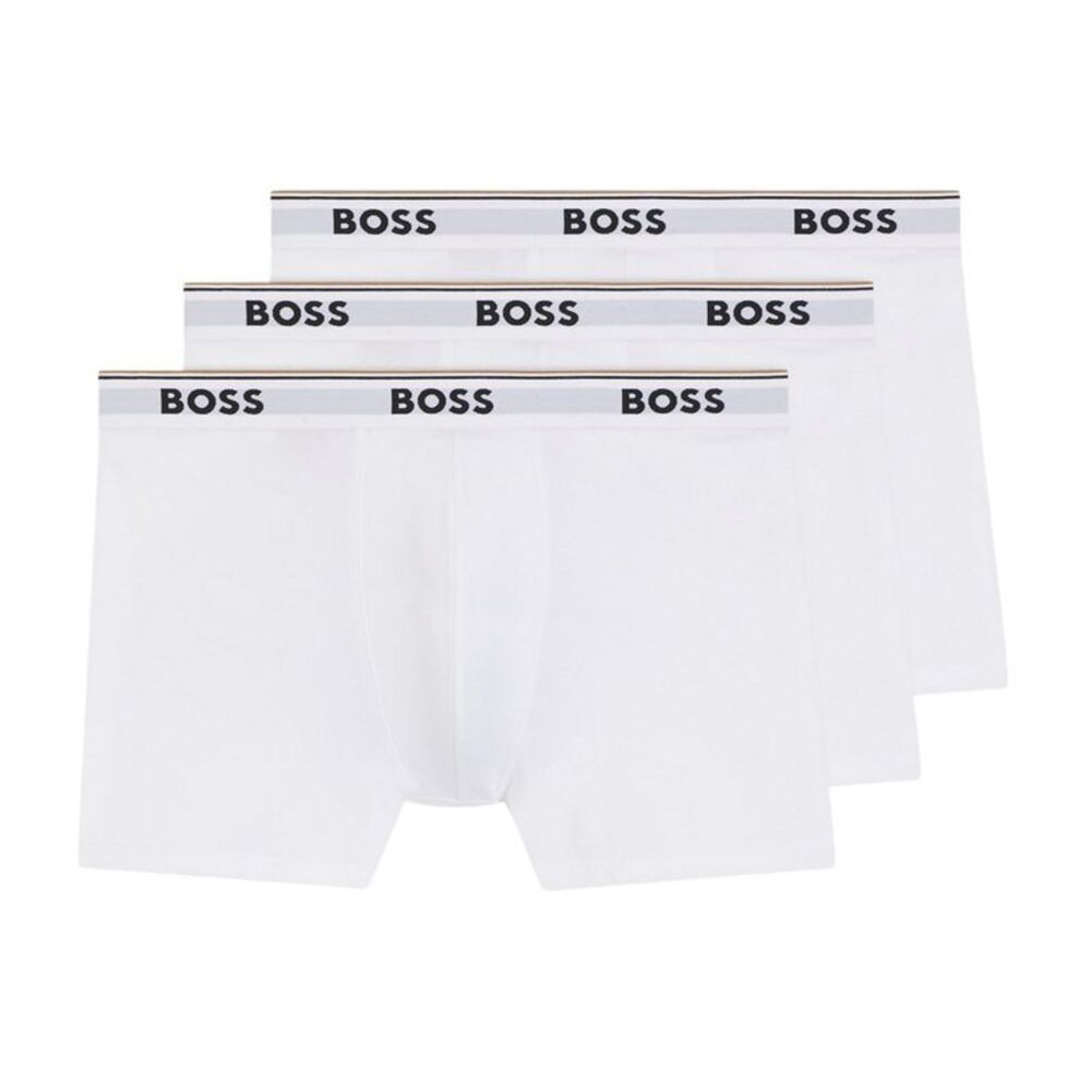 Boss Mens Logo Boxer Briefs (Pack of 3) / White